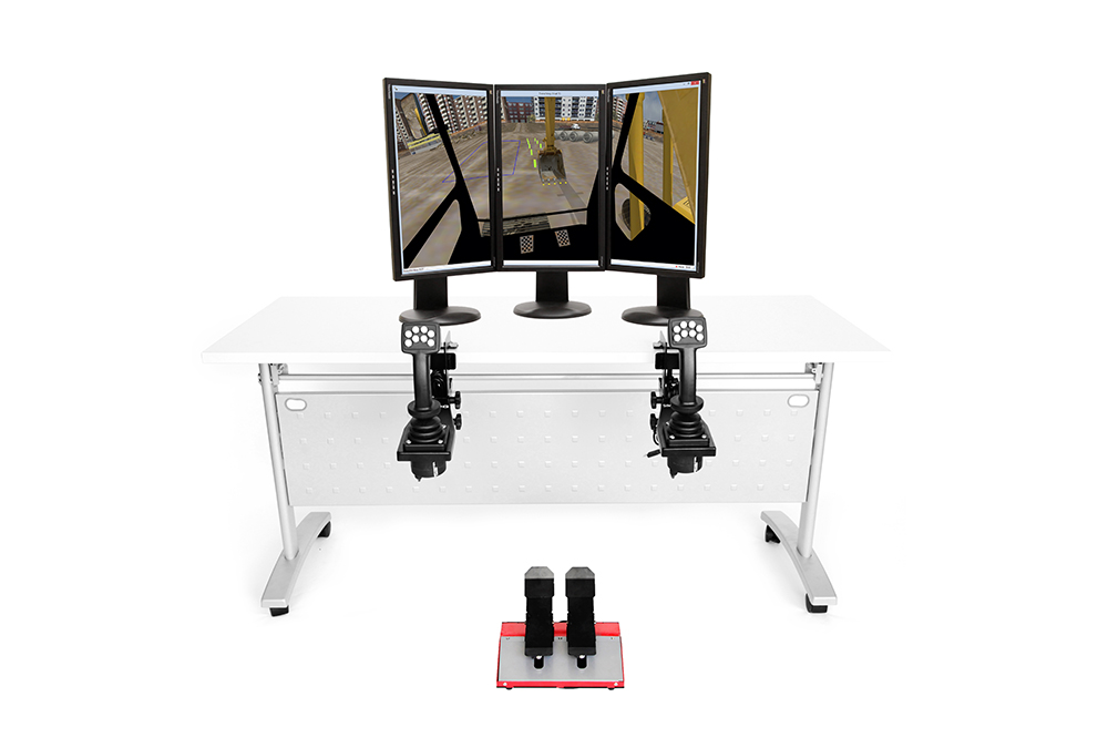 Hydraulic Excavator Personal Simulator Replica Controls 3 Displays