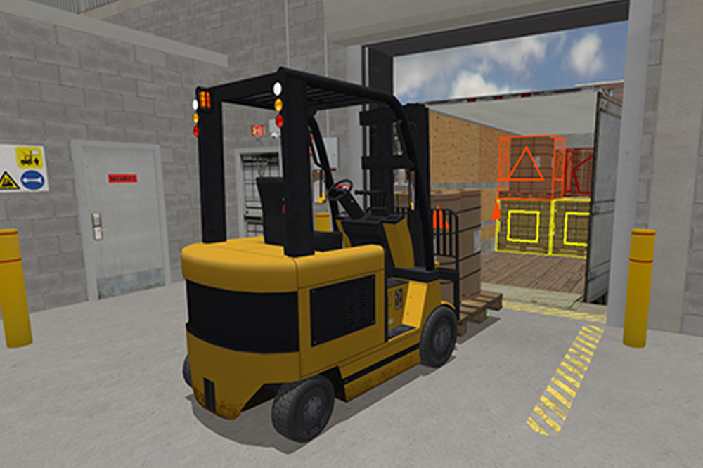 Screen capture image from the Forklift simulation software