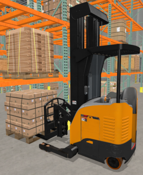 Screen capture image from the Reach Lift Truck simulation software